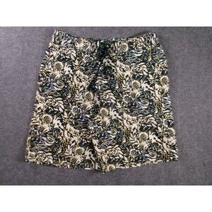 Chaps Swim Trunks Mens M Floral Blue White Yellow Lined Elastic Drawstring